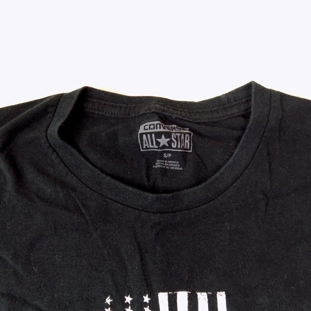 converse logo graphic tee stars flag classic black - Picture 5 of 5